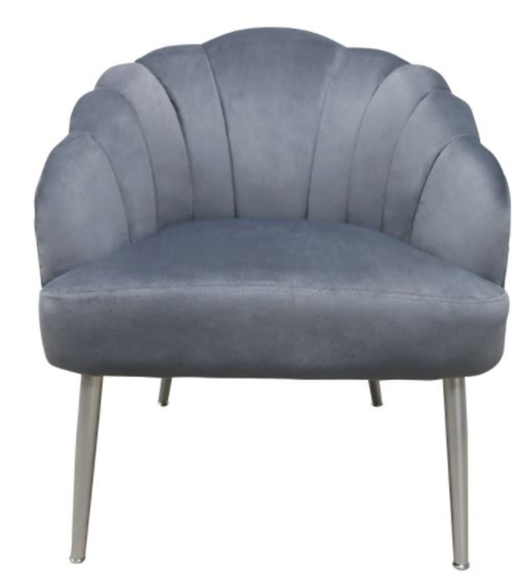 (R6G) Household. 1 X Sophia Scallop Occasional Chair Grey (No Box Ð 2cm Straight Rip Front Of Chair - Image 2 of 8