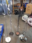 (R2A) Lighting. 4 X Mixed Style Tall Floor Lamps