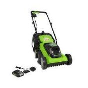 (R8A) 2 Items. 1 X Greenworks 24V Cordless Lawn Mower G24LM33 (Ex Display, Appears Unused) & 1 X O