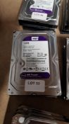 (R13A) 3 X WD Purple 1.0 TB SATA 64MB Cache Hard Drive (WD10PURX) – All Units Have Been Formatted