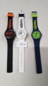 (R12A) 3 X Mixed Colour Superfly Urban Watch