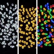 (R15D) 9 X Mixed LED String Lights. 2 X 1500 White, 2 X 1000 Multicoloured, 1 X 750 Multicoloure