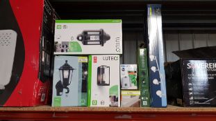 (R13A) Lighting. 7 Items. To Inc Lutec Corniche, Lutec Flair, Philips My Garden, Lutec Twilight & V