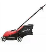 (R15D) 2 Items. 1 X Sovereign 32cm 1000W Push Electric Rotary Lawn Mower & 1 X Sovereign 18V Cordle