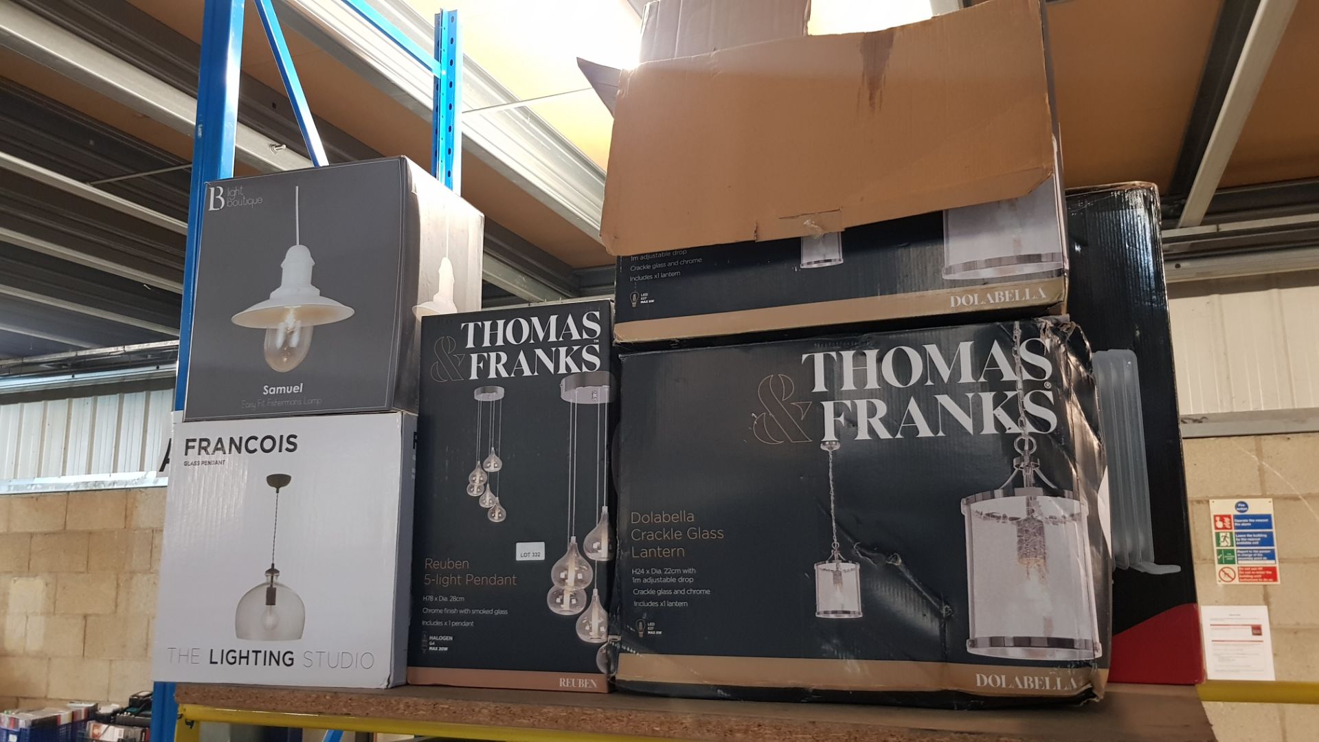 (R15A) Lighting. 5 Items. 2 X Thomas & Franks Dolabella Crackle Glass Lantern, 1 X Thomas & Franks - Image 5 of 5