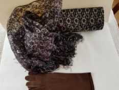 Vintage Evening bag, Shawl and Gloves