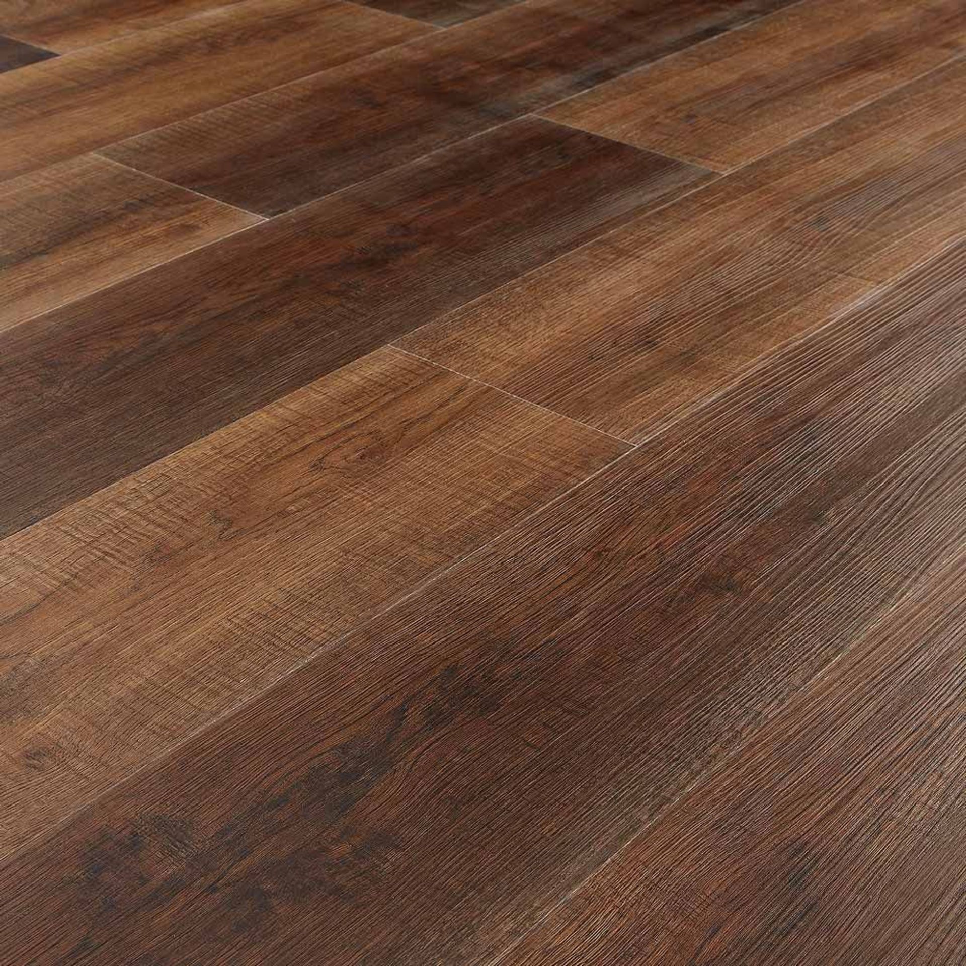 Zeezoo rigid core click system vinyl flooring colour Burnt Hickory - Image 3 of 7