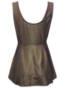 8 Off Ellos GOLD Sleeveless Shimmer Peplum Top