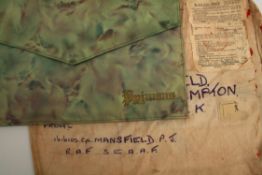 Vintage Snake Skin Pyjama Case in Post WWII Military Envelope. Vintage Snake Skin Pyjama Case in