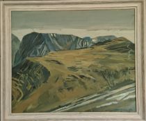 Vintage Framed Painting Oil on Canvas Landscape Bowfell Signed Hutchinson 1962 Vintage Framed