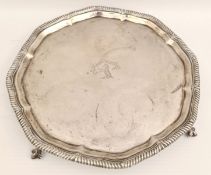 Antique Scottish Sterling Silver Hamilton & Inches 8 inch Tray on Ball and Claw Feet c1932