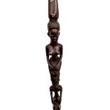 Antique Wooden Carved African Walking Stick Female Nudes     Antique Wooden Carved African Walking