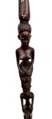 Antique Wooden Carved African Walking Stick Female Nudes     Antique Wooden Carved African Walking