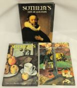 Collection of 3 Hard Back Sotheby's Catalogues 1980's & 90's     Collection of 3 Hard Back Sotheby's