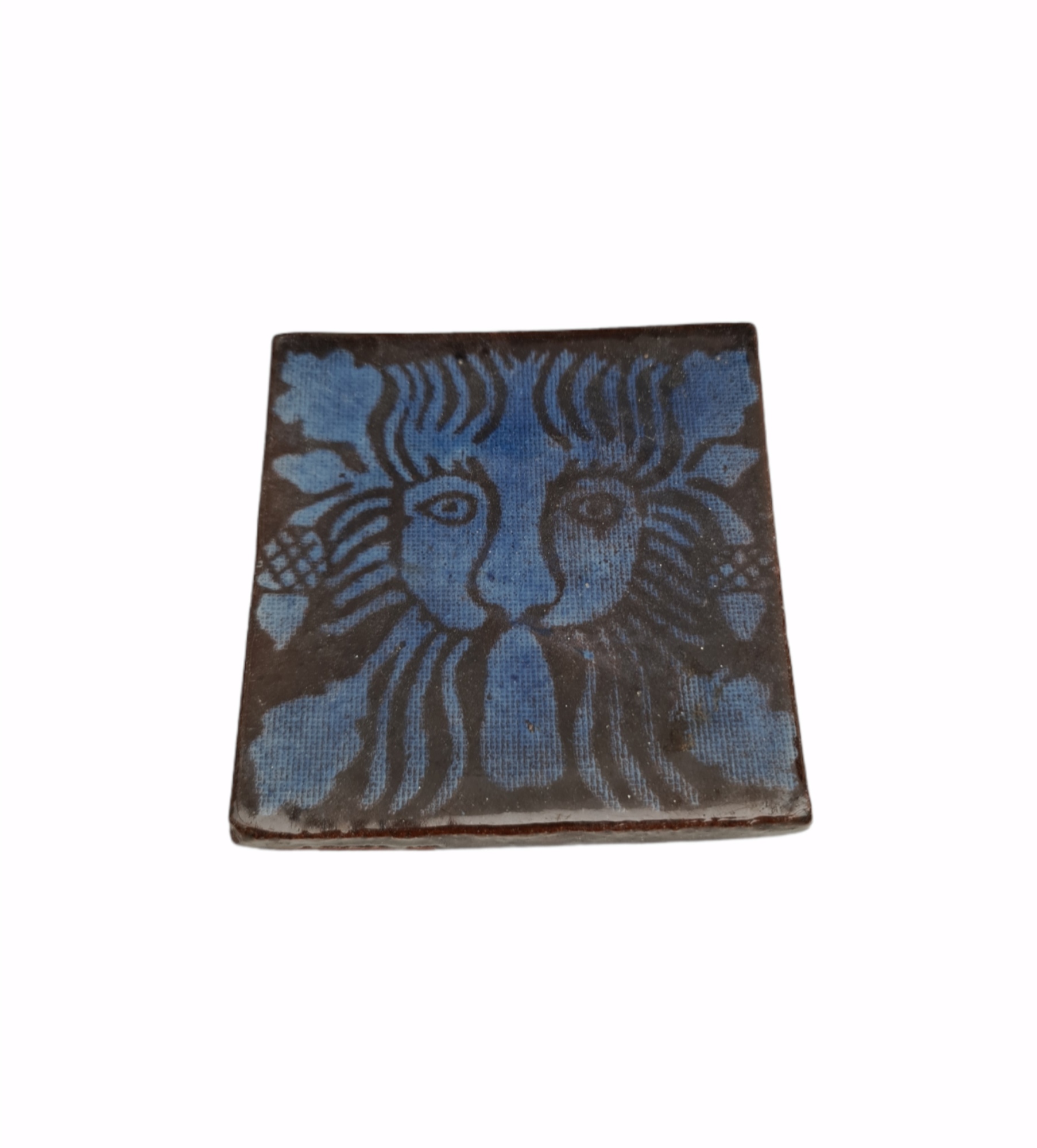 Gothic Style Terracotta Blue Glaze Green Man Tile Gothic Style Terracotta Blue Glaze Green Man