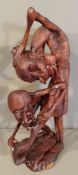 Vintage African Wooden Carved Sculpture Signed to The Base     Vintage African Wooden Carved