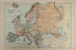 Antique Map 1899 G. W Bacon & Co Europe Antique Map 1899 G. W Bacon & Co Europe.Not Framed.
