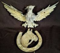 Vintage Brass Spread Eagle Figure & Horse Shoe Door Knocker Vintage Brass Spread Eagle Figure &
