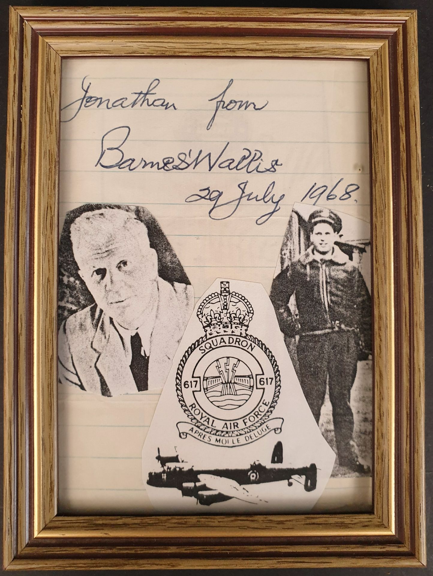 WWII RAF Military Dam Busters Barnes Wallis Autograph 29th July 1968 WWII RAF Military Dam Busters