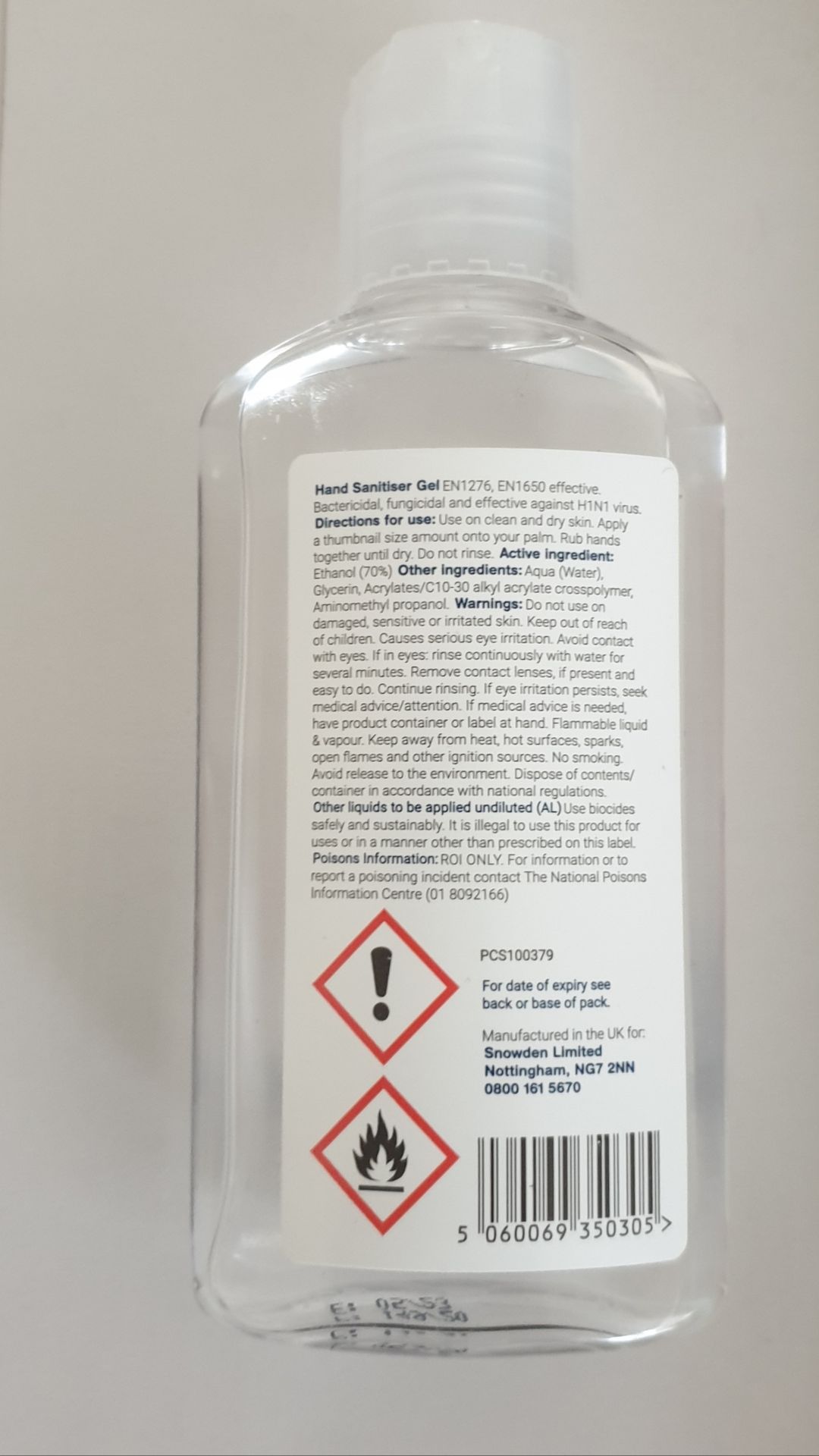 3850 bottles snowden sanitizer gel 125ml 70% alcohol WHO approved - Image 3 of 4