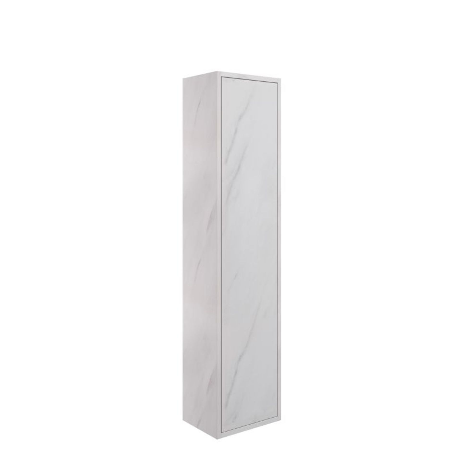 New (Y28) Perla 300mm 1 Door Wall Hung Tall Unit - Marble. RRP £380.80. Push To Open Door 18...