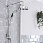 New & Boxed Black Traditional Thermostatic Exposed Mixer Shower Set. Sp6815B. 8"" Head + Handse...
