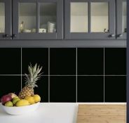 New 30.24m2 Pescaro Black Matt Plain Ceramic Wall & Floor Tile. 30x30cm Per Tile. Slip Resist...