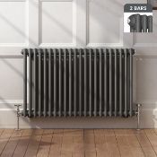 New & Boxed 600x1008mm Anthracite Double Panel Horizontal Colosseum Traditional Radiator. ...