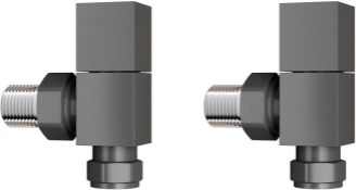 15 mm Standard Connection Square Angled Anthracite Radiator Valves. Ra03A. Complies With Bs27... 15