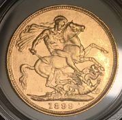 1899P Queen Victoria Gold Sovereign Rare Date Low Mintage (690,992)