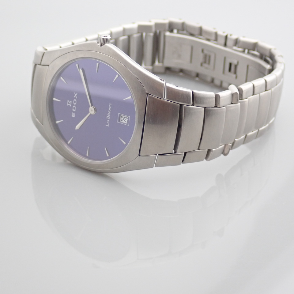 Edox / Date - Date World's Slimmest Calendar Movement - Unisex Steel Wrist Watch - Image 13 of 14