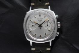 Excellent Condition Vintage Classic Heuer Camaro Ref. 7743 Silver Dial Valjoux 7730