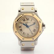 Cartier / Santos Octagon Date - Quartz - Lady's Gold/Steel Wrist Watch