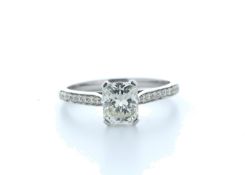 18ct White Gold Radiant Cut Diamond Ring 1.36 (1.19) Carats