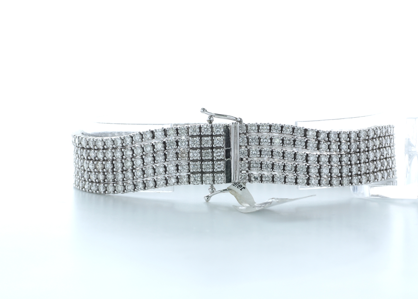 18k White Gold Five Row Diamond Bracelet 11.73 Carats - Image 2 of 4