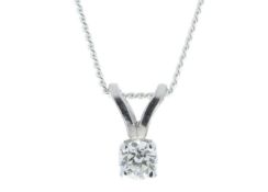 9k White Gold Single Stone Four Claw Set Diamond Pendant 0.40 Carats