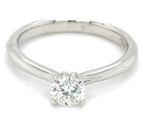 0.50ct round brilliant solitaire diamond ring set in 18kt white gold