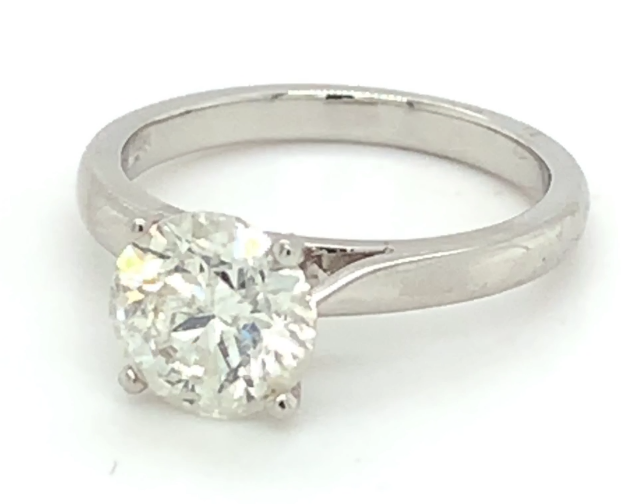 2.01ct round brilliant diamond set in Platinum, H colour, I1 clarity - Image 4 of 6