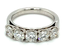 5 diamond eternity ring, 1.57ct total weight set in platinum. IGI certified