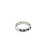 0.28ct sapphire and 0.21ct diamond eternity ring set in 18kt white gold