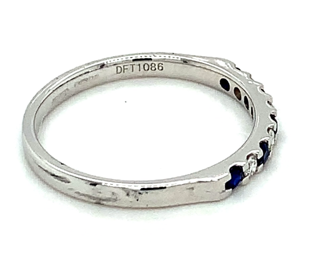 0.15ct sapphire and 0.08ct diamond eternity ring set in 18kt white gold - Image 4 of 5