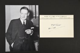 T.S.Elliot (1888 - 1965) Original Signature dated 1948.