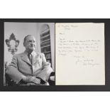 William Somerset Maugham (1874 - 1965) Original Handwritten, Signed letter.