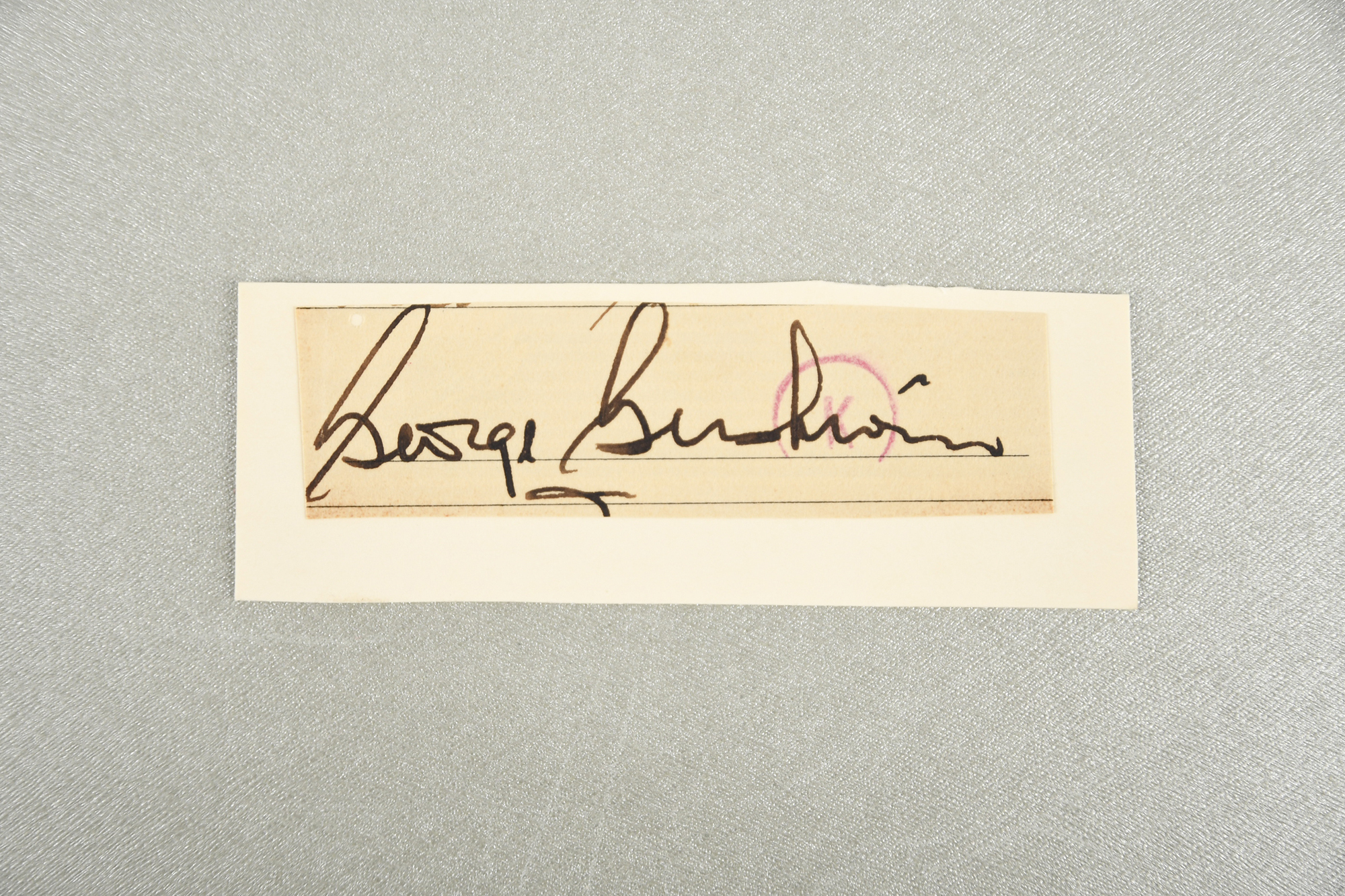 George Gershwin (1898 - 1937) Original Signature on card.