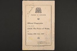 Edward, Prince of Wales (1894 - 1972) Signature on Borough of Lancaster "Programme" 1927