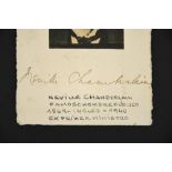 Neville Chamberlain (1869 - 1940) Original Signed postcard.