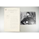 Benito Mussolini (1883 - 1945) Rare Document with Original Signature dated 1926.