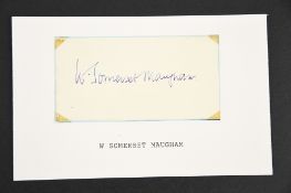 William Somerset Maugham (1874 - 1965) Original Signature on card.