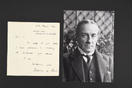 Stanley Baldwin (1867 - 1947) Original Signature on Letter and an enclosed autograph dated 1941.
