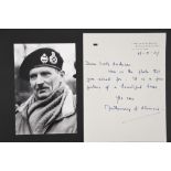 Montgomery of Alamein. (1887 - 1976) Original Signed Letter dated 1947.